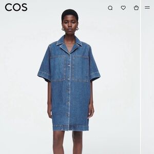 COS Blue Denim Shirt Dress with Patch Pockets